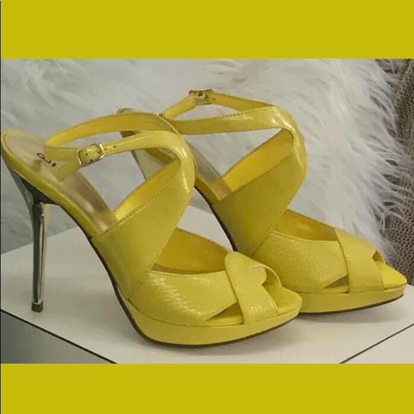 yellow strap shoes